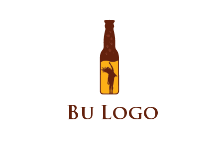 girl dancing inside wine bottle logo