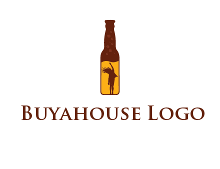 girl dancing inside wine bottle logo