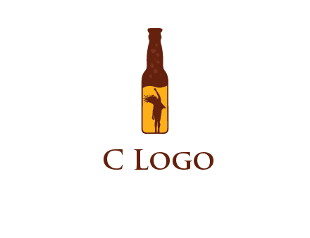 girl dancing inside wine bottle logo