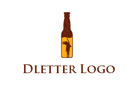 girl dancing inside wine bottle logo