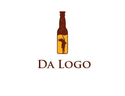 girl dancing inside wine bottle logo