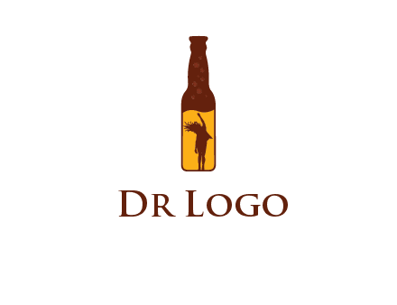 girl dancing inside wine bottle logo