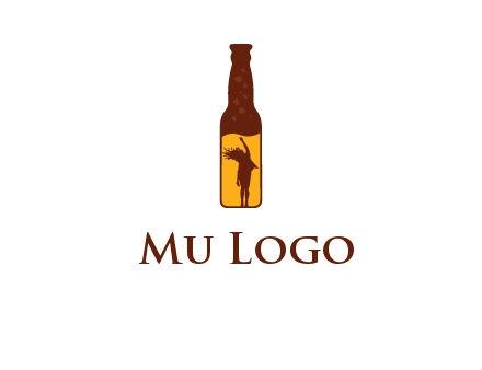 girl dancing inside wine bottle logo