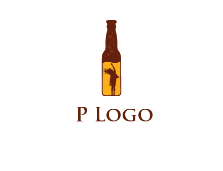 girl dancing inside wine bottle logo