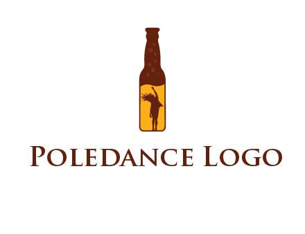 girl dancing inside wine bottle logo