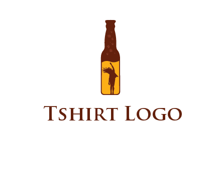 girl dancing inside wine bottle logo