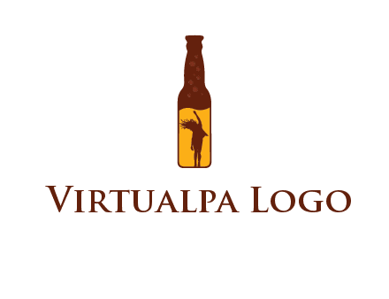 girl dancing inside wine bottle logo