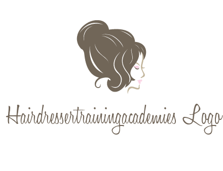 woman head with hair bun beauty logo icon