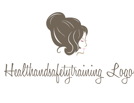 woman head with hair bun beauty logo icon