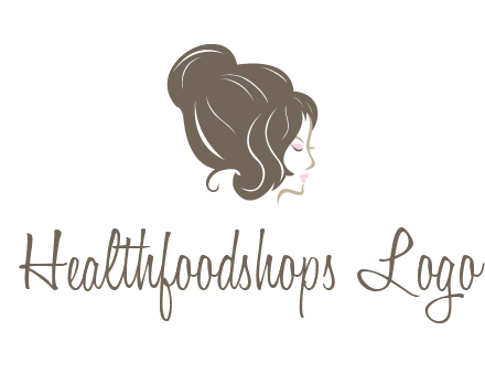 woman head with hair bun beauty logo icon