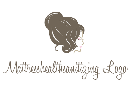 woman head with hair bun beauty logo icon