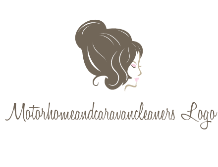 woman head with hair bun beauty logo icon