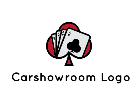 playing cards in spade logo