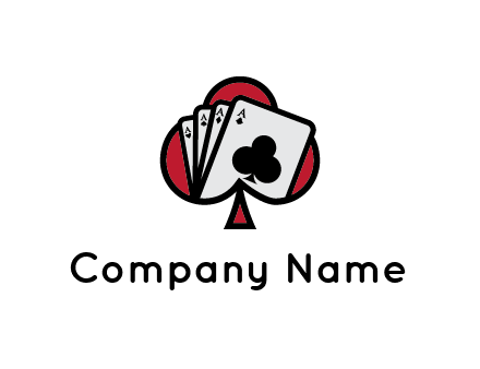 playing cards in spade logo