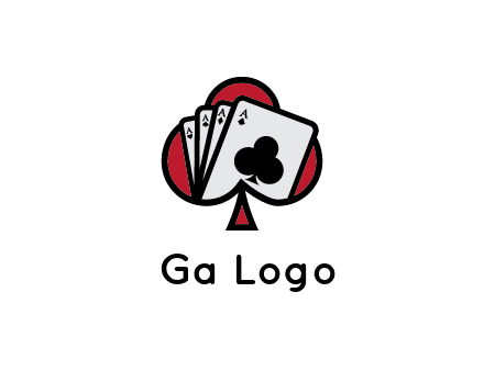 playing cards in spade logo