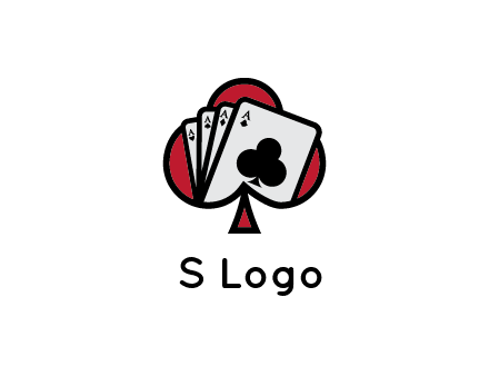 playing cards in spade logo