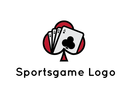 playing cards in spade logo