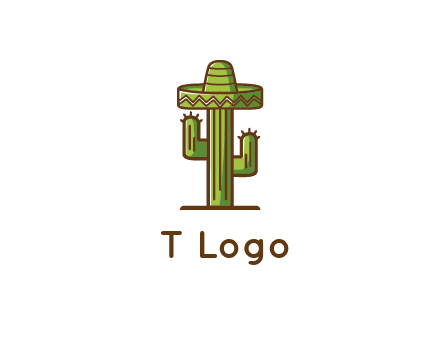 cactus wearing Mexican hat