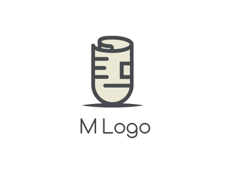 rolled up document logo