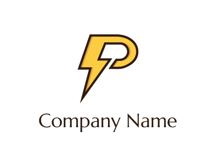 thunder bolt forming letter P