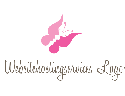 women faces in butterfly wings shape beauty logo