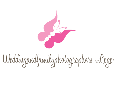 women faces in butterfly wings shape beauty logo