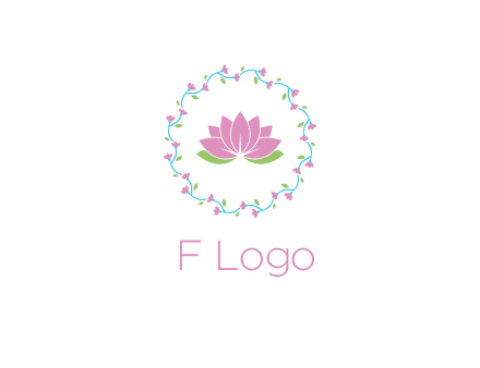 lotus in circle of flowers