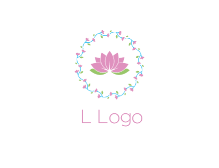 lotus in circle of flowers