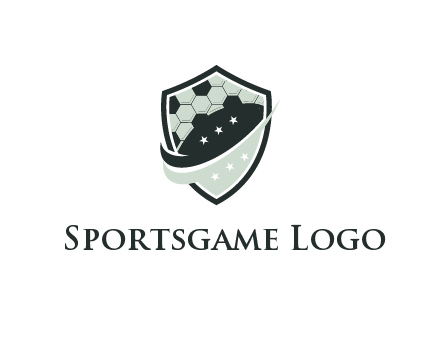 swoosh in shield with football pattern