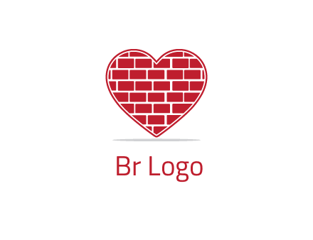 brick pattern inside heart