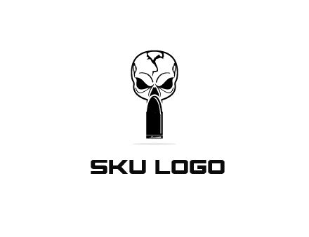 skull with bullet