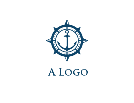 ship anchor in compass frame