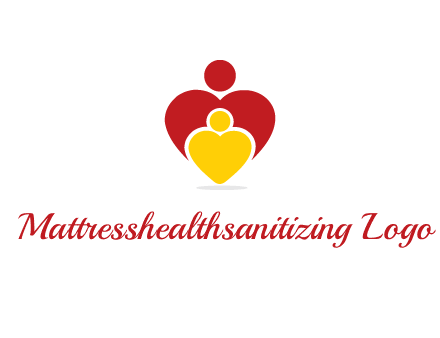 caring people in heart shape graphic