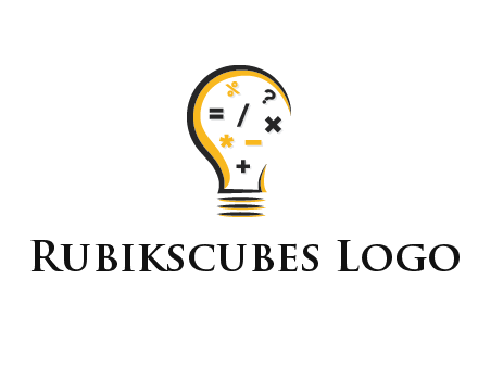 mathematics symbols in bulb