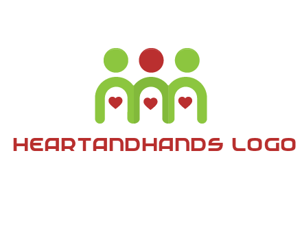 people with heart holding hands symbol