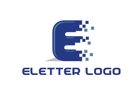 letter E with pixels