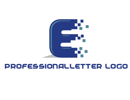 letter E with pixels