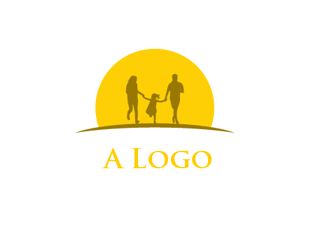 family enjoying the sun set logo