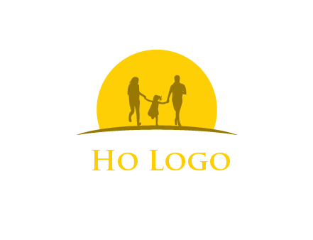 family enjoying the sun set logo