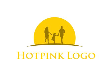 family enjoying the sun set logo