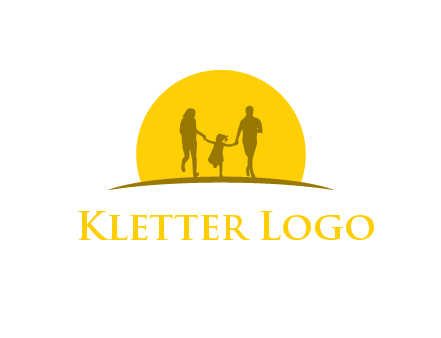 family enjoying the sun set logo