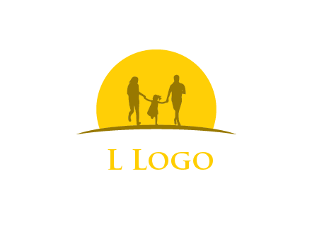 family enjoying the sun set logo