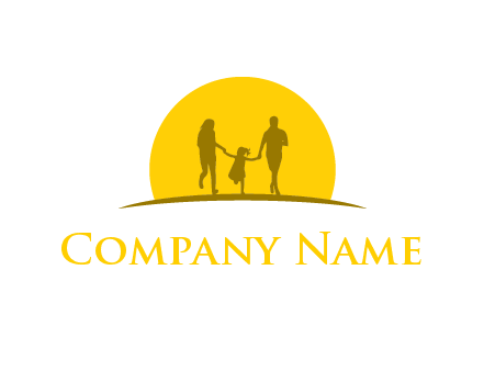 family enjoying the sun set logo