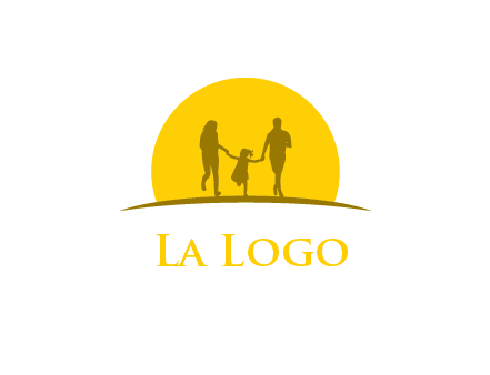 family enjoying the sun set logo