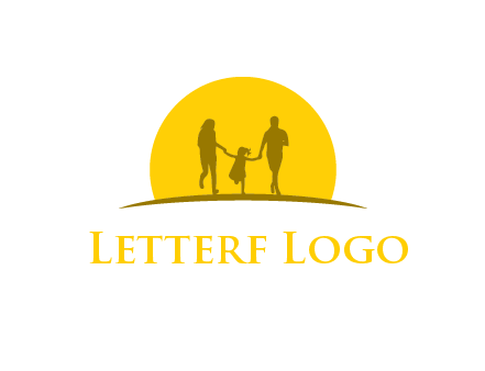 family enjoying the sun set logo