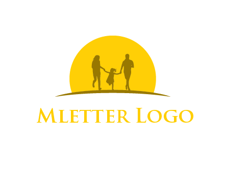 family enjoying the sun set logo