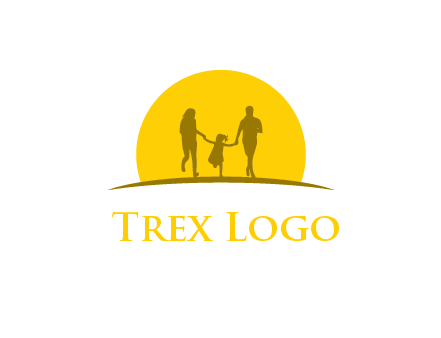 family enjoying the sun set logo