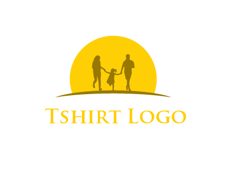 family enjoying the sun set logo