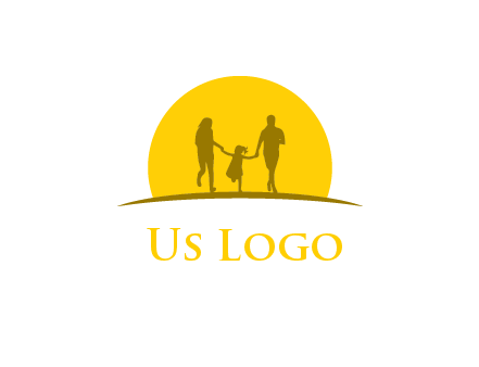 family enjoying the sun set logo