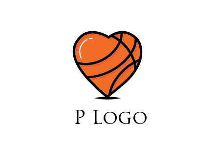 basketball pattern in heart